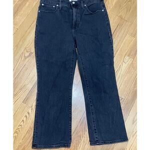 Madewell Black Wash Slim Demi Boot High Rise Denim Jeans Women's 31